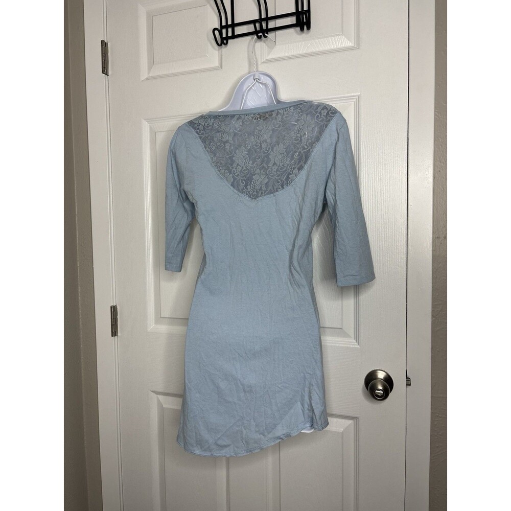 Bobbie Brooks Small Blue Sleepwear Tunic Lace Back Soft Lounge Top